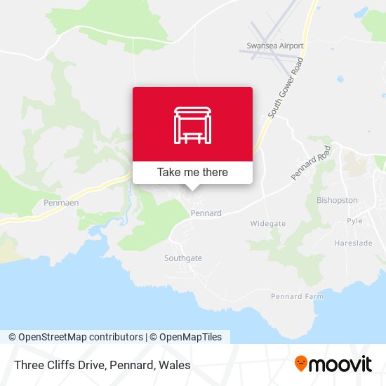 Three Cliffs Drive, Pennard map