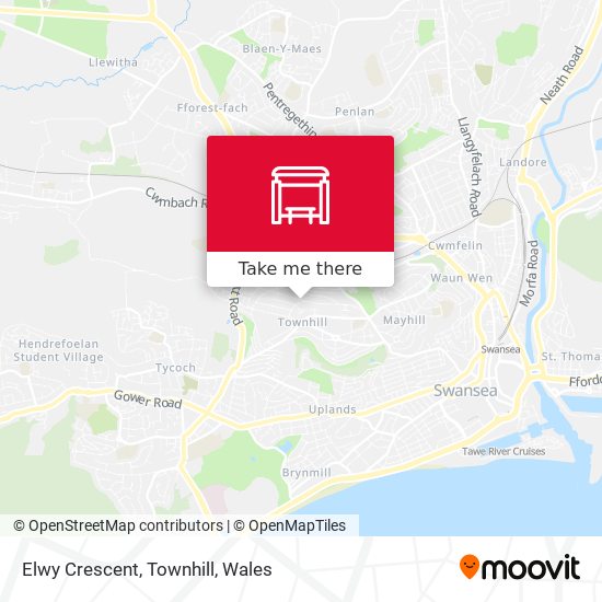 Elwy Crescent, Townhill map
