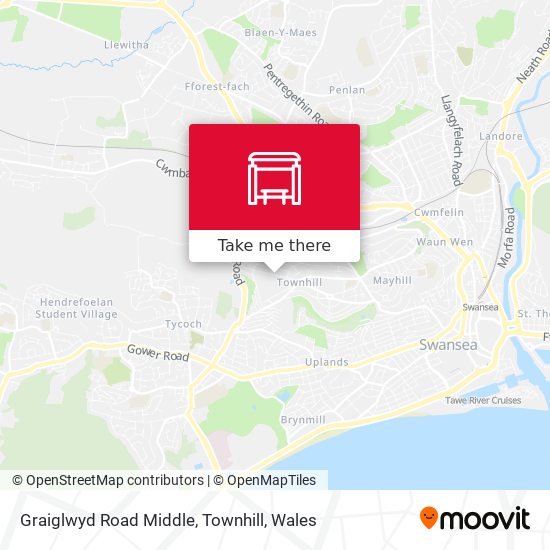 Graiglwyd Road Middle, Townhill map