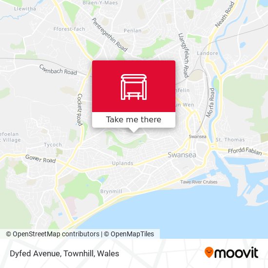 Dyfed Avenue, Townhill map