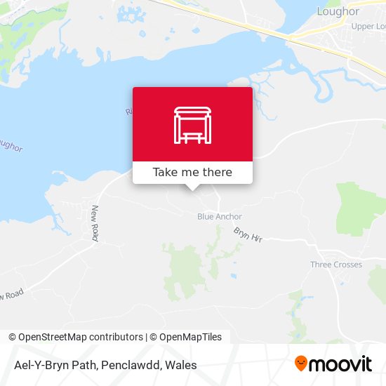 Ael-Y-Bryn Path, Penclawdd map