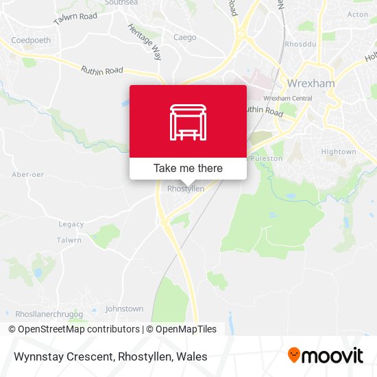 Wynnstay Crescent, Rhostyllen map