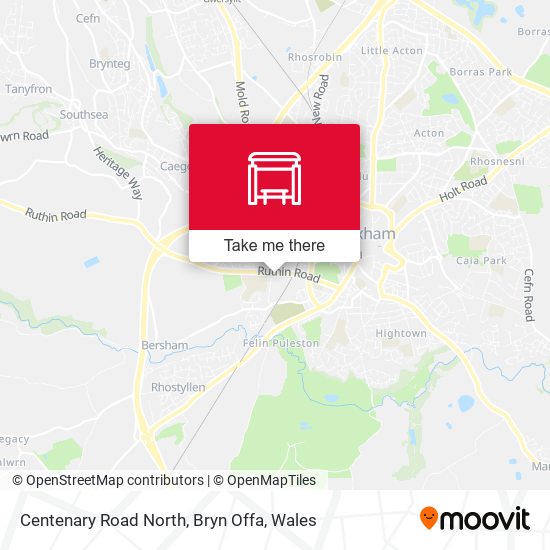 Centenary Road North, Bryn Offa map