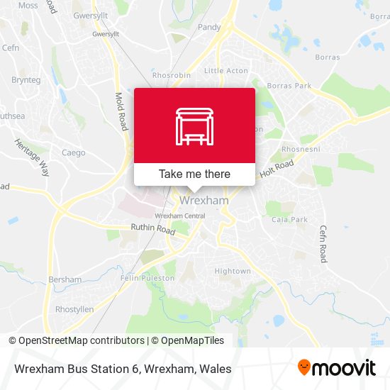 Wrexham Bus Station 6, Wrexham map