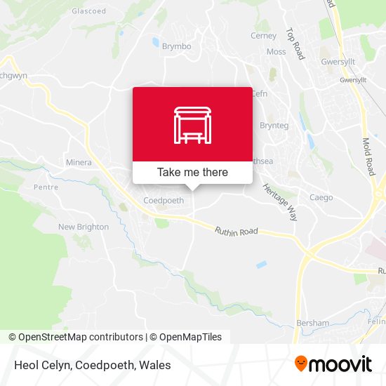Heol Celyn, Coedpoeth map