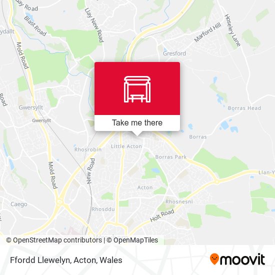 Ffordd Llewelyn, Acton map