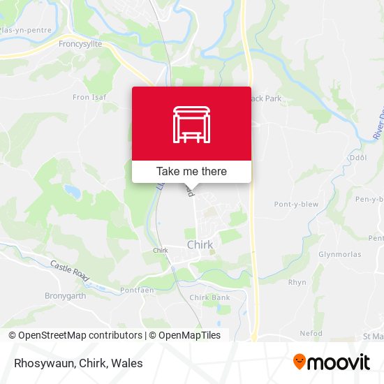 Rhosywaun, Chirk map