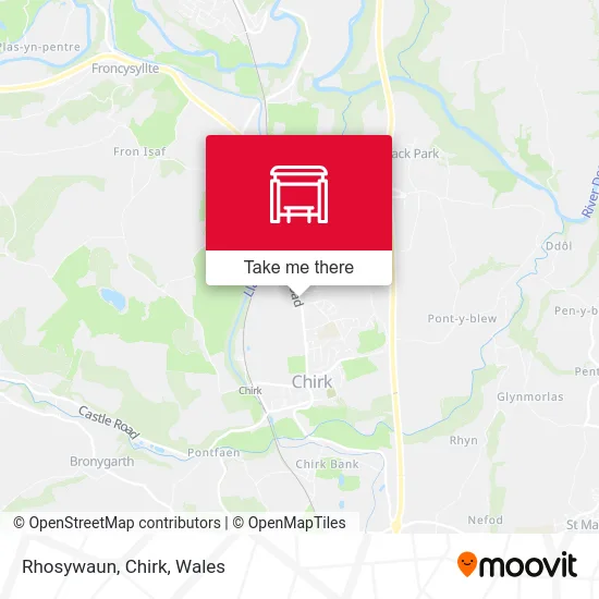 Rhosywaun, Chirk map