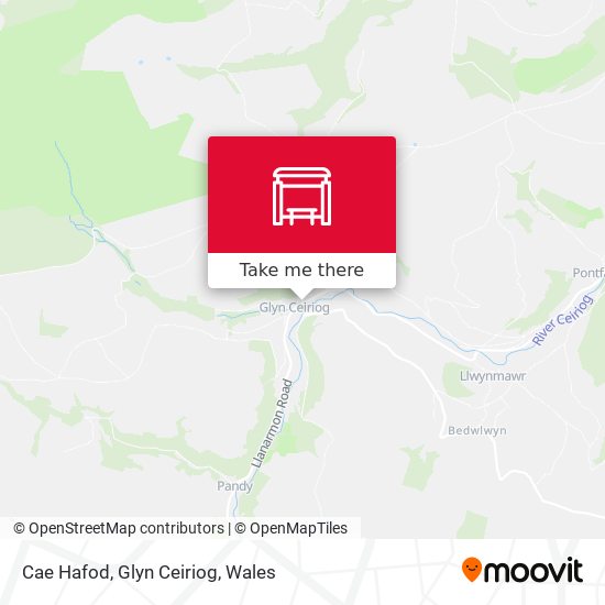 Cae Hafod, Glyn Ceiriog map