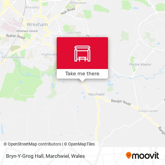 Bryn-Y-Grog Hall, Marchwiel map