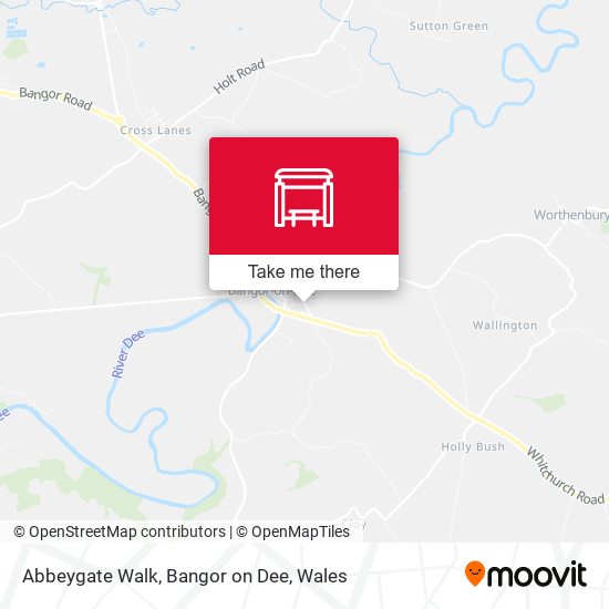 Abbeygate Walk, Bangor on Dee map