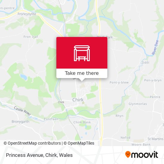 Princess Avenue, Chirk map