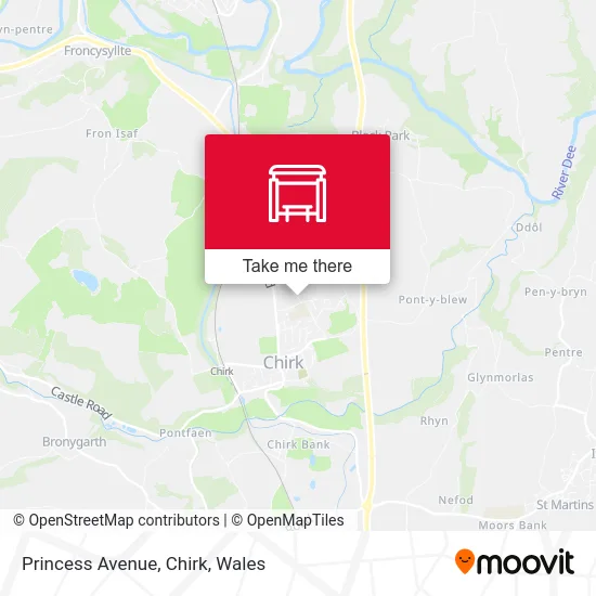 Princess Avenue, Chirk map