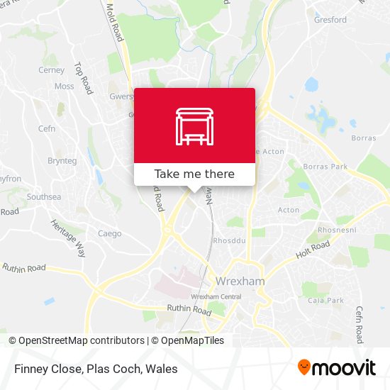 Finney Close, Plas Coch map