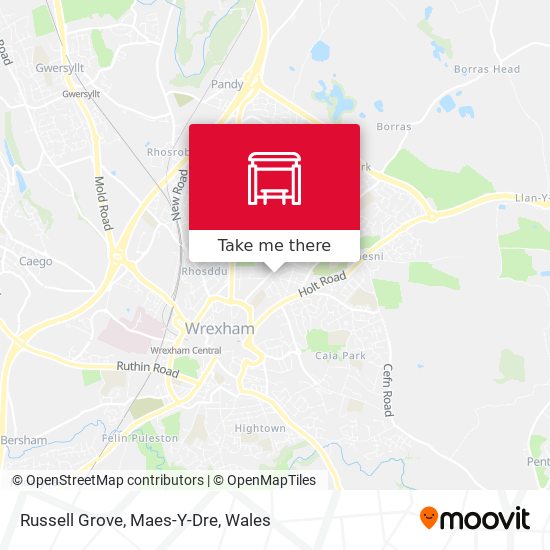 Russell Grove, Maes-Y-Dre map