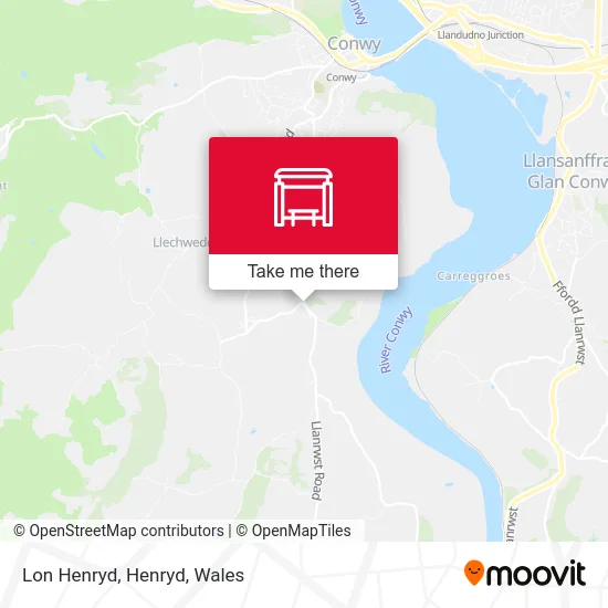 Lon Henryd, Henryd map