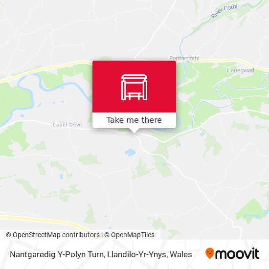 Nantgaredig Y-Polyn Turn, Llandilo-Yr-Ynys map