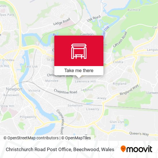 Christchurch Road Post Office, Beechwood map