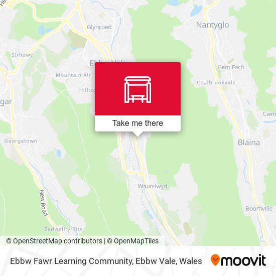 Ebbw Fawr Learning Community, Ebbw Vale map