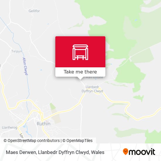 Maes Derwen, Llanbedr Dyffryn Clwyd map