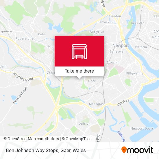 Ben Johnson Way Steps, Gaer map