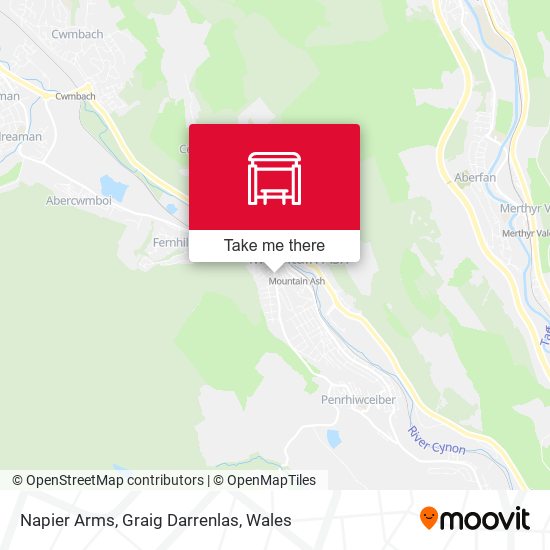 Napier Arms, Graig Darrenlas map