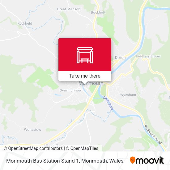 Monmouth Bus Station Stand 1, Monmouth map