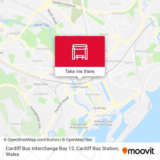 Cardiff Bus Interchange Bay 12, Cardiff Bus Station map