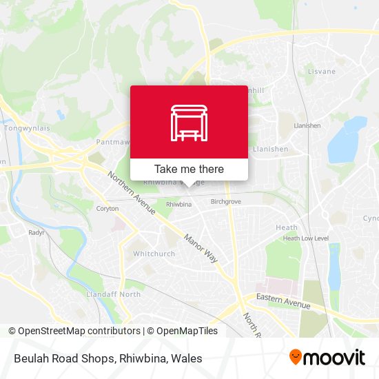 Beulah Road Shops, Rhiwbina map
