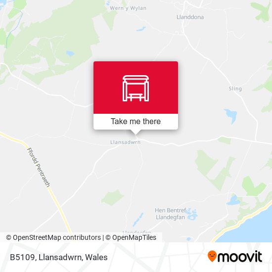 B5109, Llansadwrn map