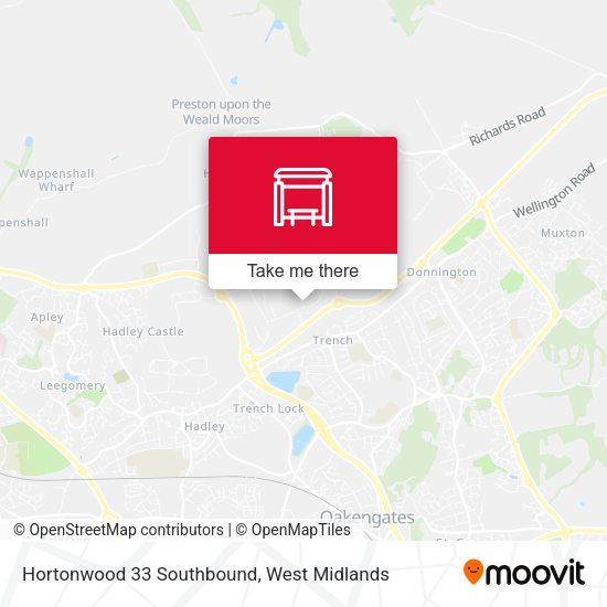 Hortonwood 33 Southbound map