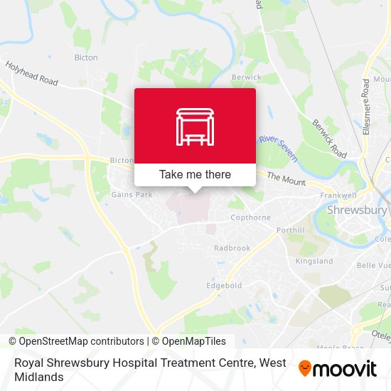 Royal Shrewsbury Hospital Treatment Centre map