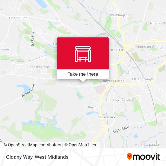 Oldany Way map