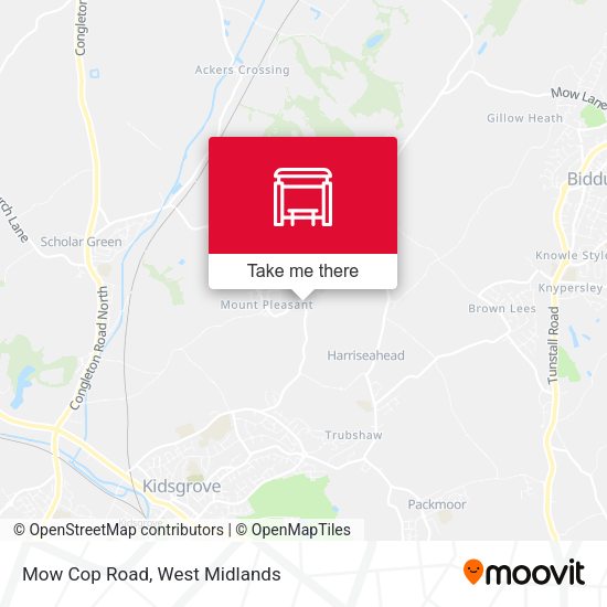 Mow Cop Road map