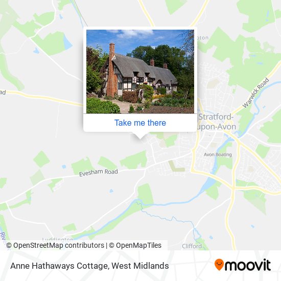 Anne Hathaways Cottage map
