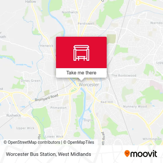 Worcester Bus Station map