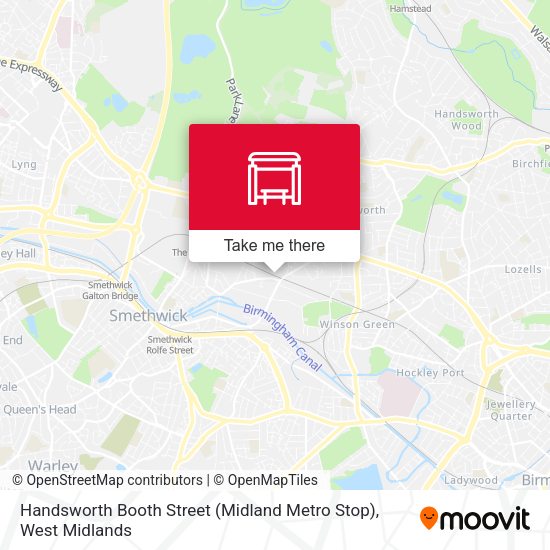 Handsworth Booth Street (Midland Metro Stop) map