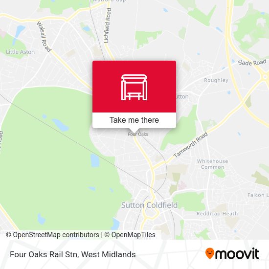 Four Oaks Rail Stn map