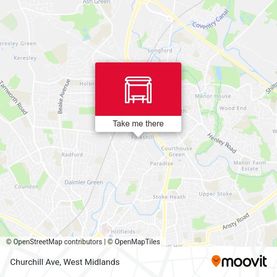 Churchill Ave map