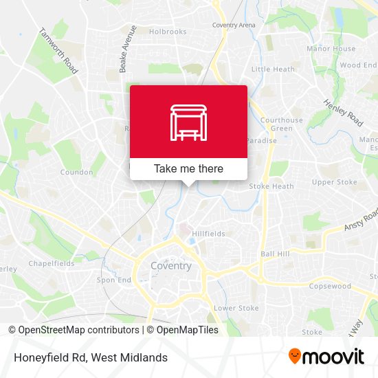 Honeyfield Rd map