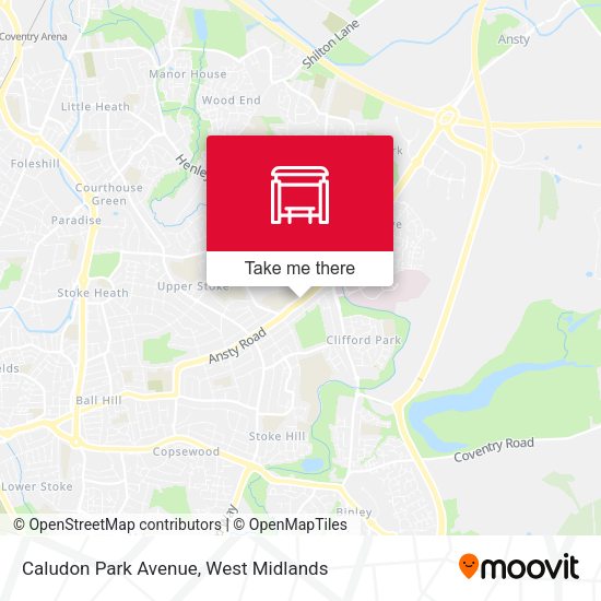 Caludon Park Avenue map