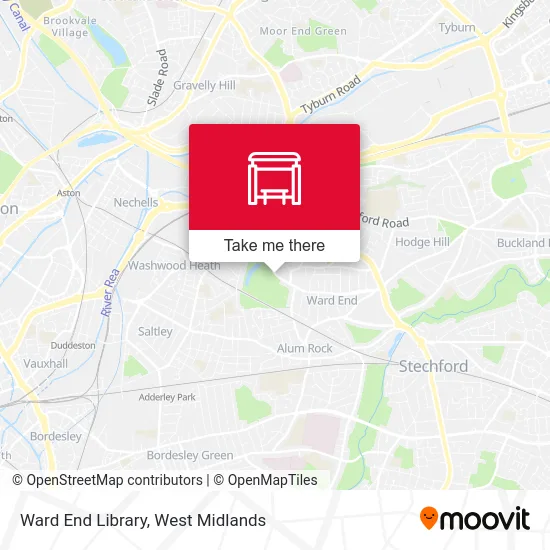 Ward End Library map