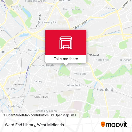 Ward End Library map