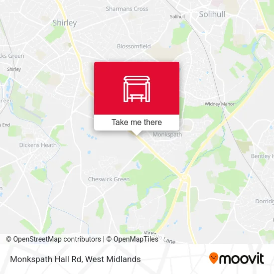 Monkspath Hall Rd map