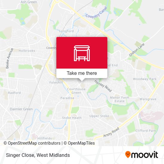 Singer Close map
