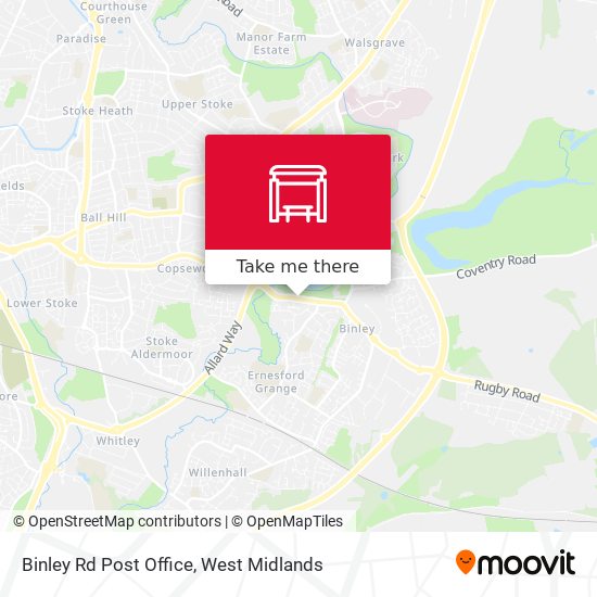 Binley Rd Post Office map