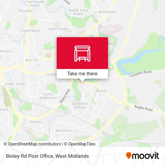 Binley Rd Post Office map