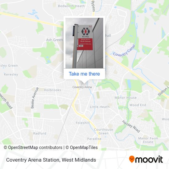 Coventry Arena Station map