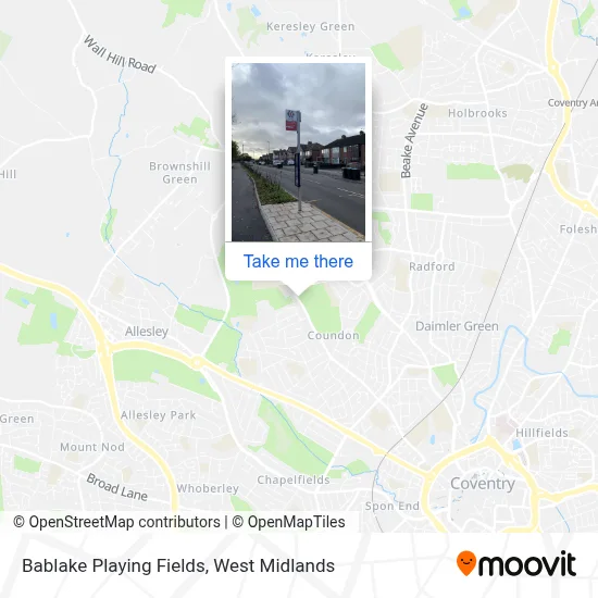 Bablake Playing Fields map