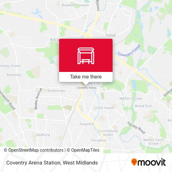 Coventry Arena Station (Stop Ah) map